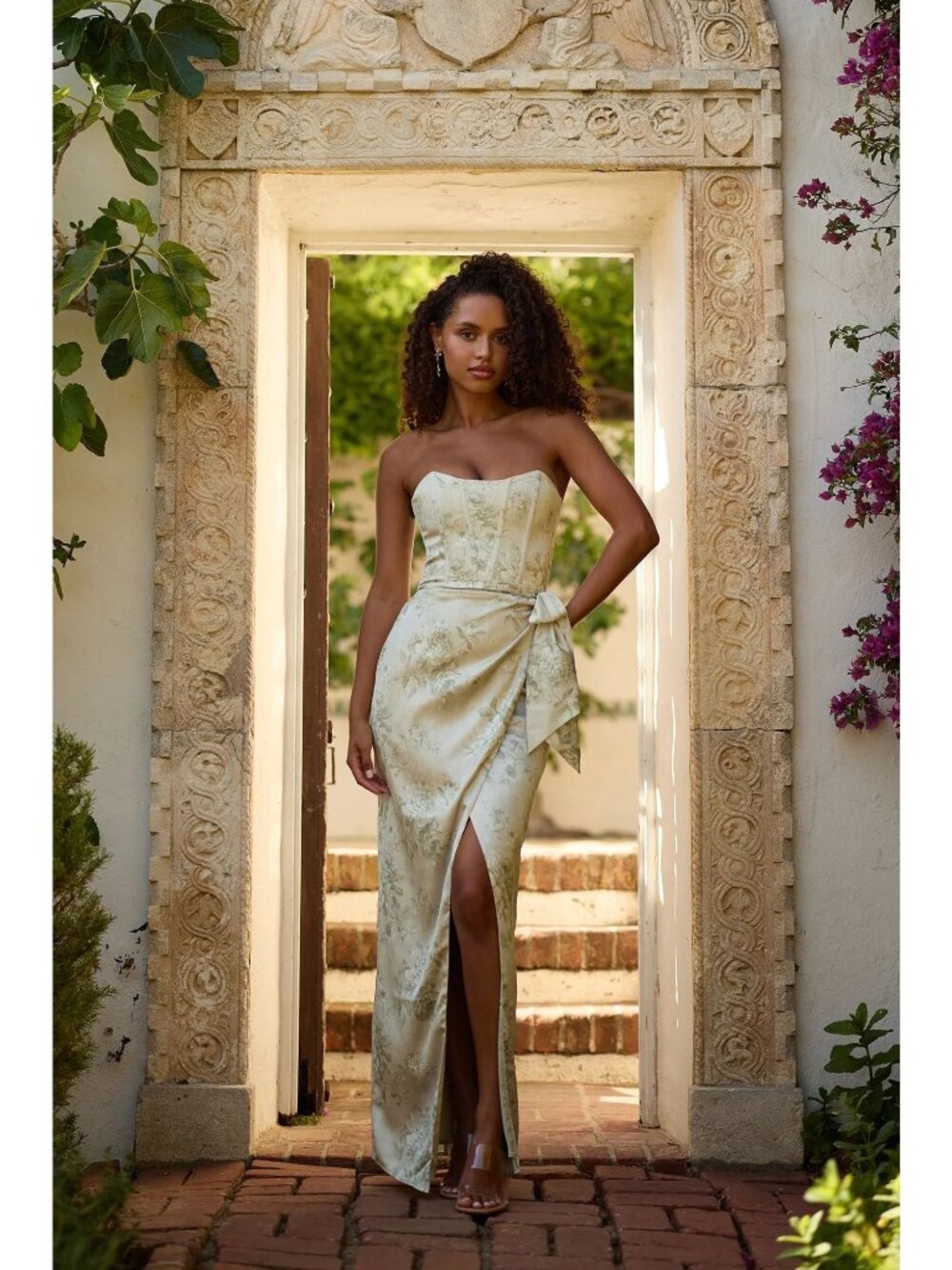 V. CHAPMAN Floret Strapless The June Dress Sage Tapestry Size 0 NWT